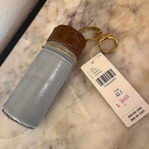 Anthropologie faux leather lipstick case Keychain or bag charm